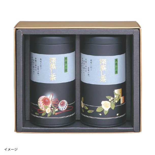 国産「深むし煎茶 手鞠・茶花缶入り」100g