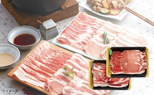 九州産「おいも豚と黒豚のしゃぶしゃぶ肉」800g