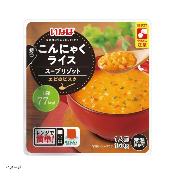 いなば「こんにゃくライス スープリゾット エビのビスク」150g