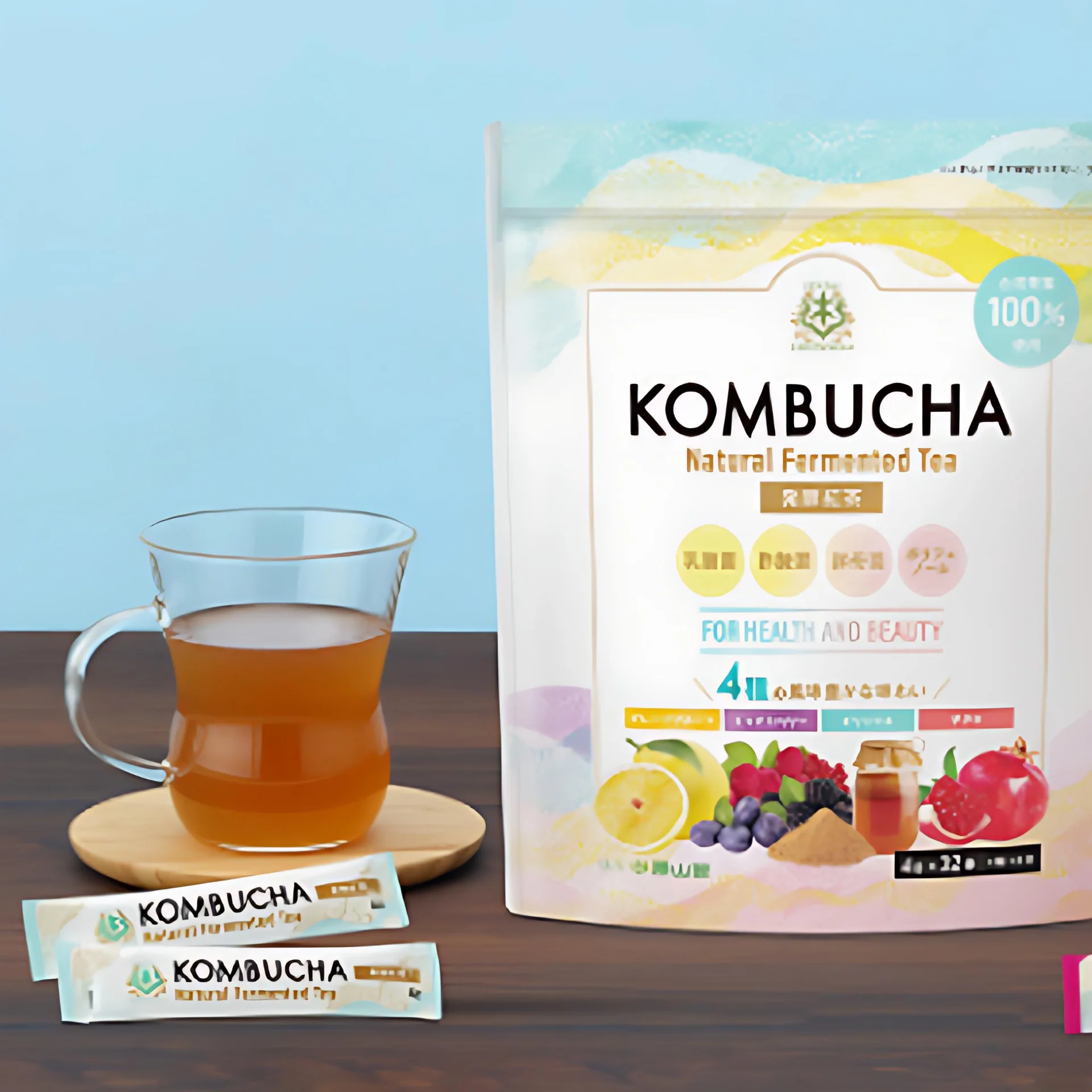 「仙台勝山館 発酵紅茶 KOMBUCHA 4種のフルーツ味」32本
