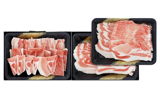 「九州産黒豚しゃぶしゃぶ肉&焼肉セット」計1550g(SW-554) - Image 2